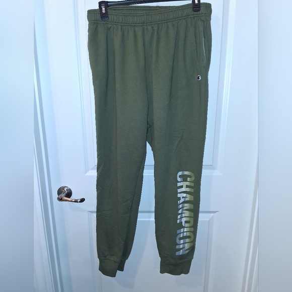 CHAMPION Men's Spellout JOGGERS Athletic Sweatpants Pants Green 2X - Picture 1 of 4